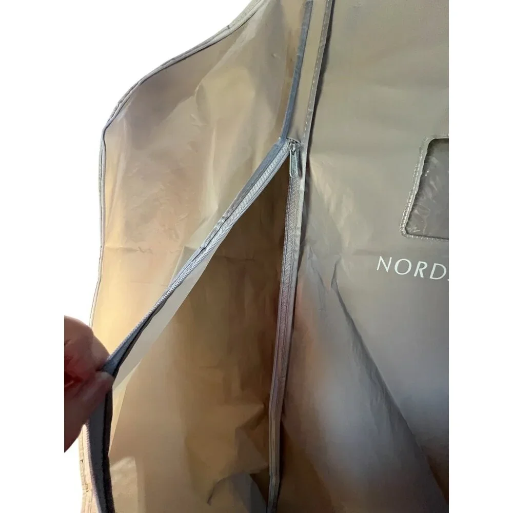 Nordstrom Gray Garment Bag With Zipper & Clear ID Window 54x24 GUC
